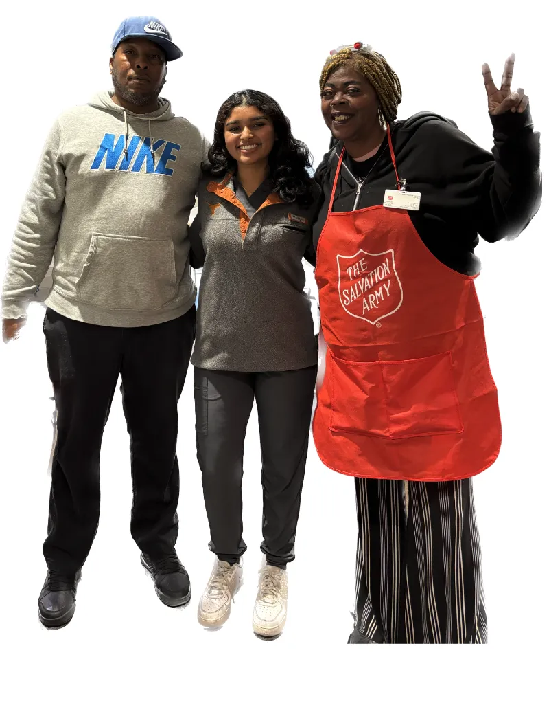 HealthMaze volunteers with Salvation Army staff
